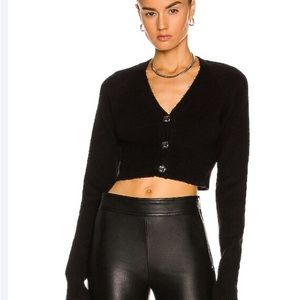 NEW - Helmut Lang fuzzy cardigan with silver buttons